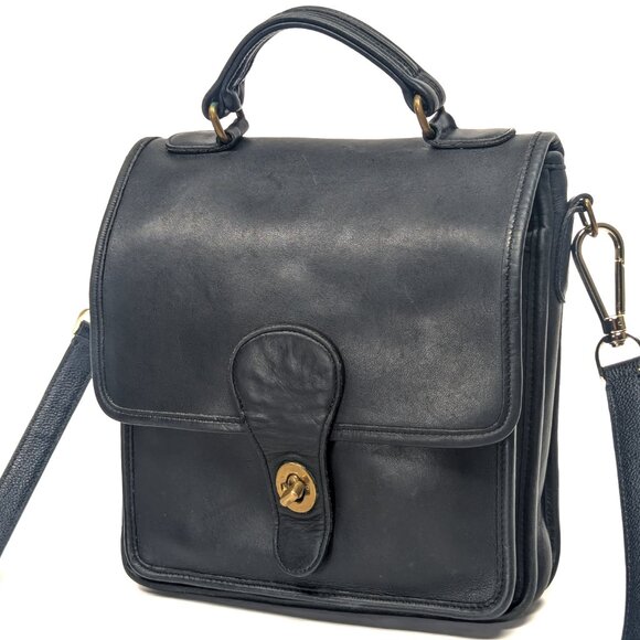 COACH USA Vintage Station Shoulder Bag Black Leather - Picture 15 of 15